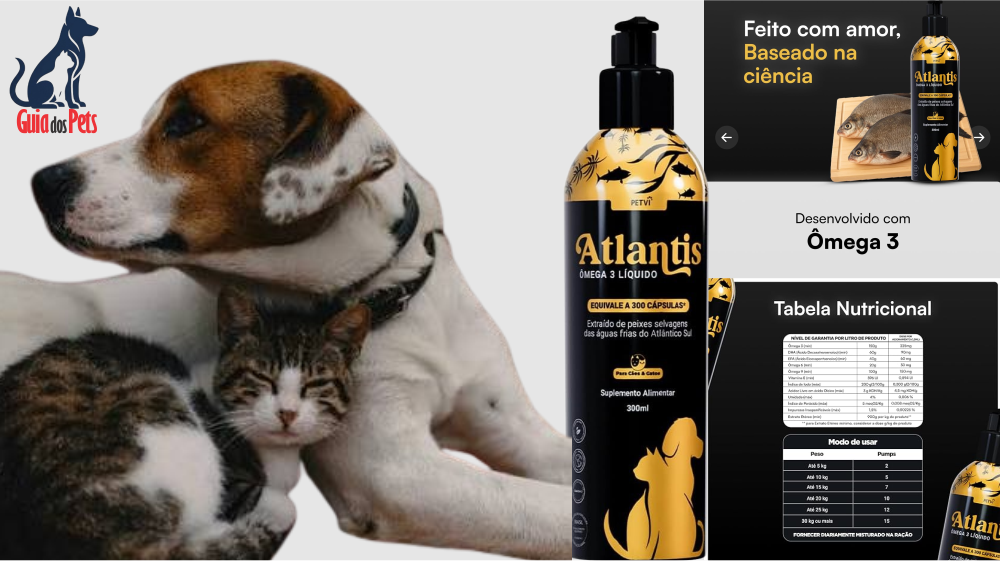 Ômega 3 Atlantis Líquido Avert Saúde e Brilho para Cães e Gatos