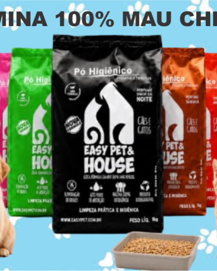 pó higiênico para cães e gatos