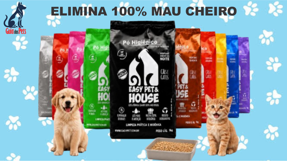 pó higiênico para cães e gatos